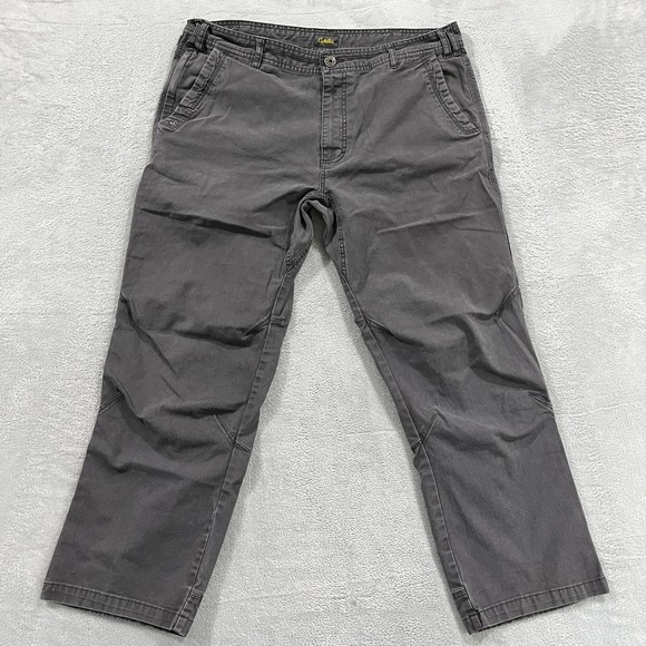 Cabelas Pants Mens 36x28* Cargo Canvas Gray Hiking Trails Y2K‎ Workwear